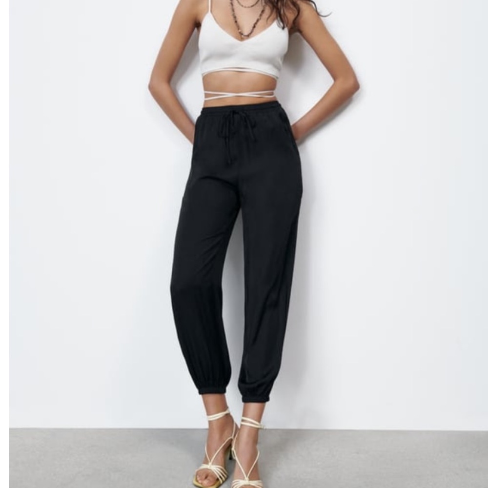 Zara satin joggers
